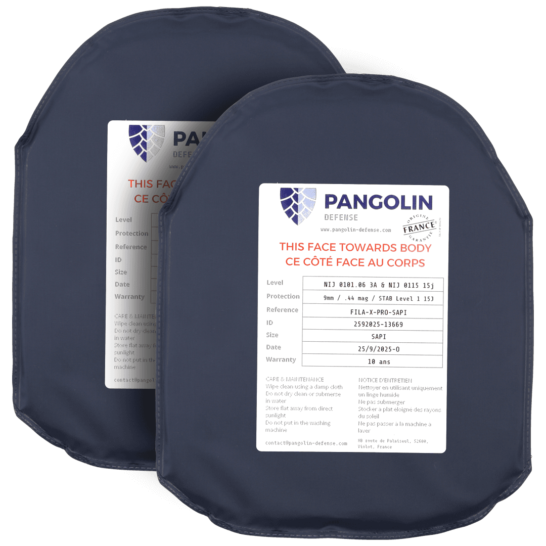 Inserts balistiques souples FI/LA NIJ 3A format SAPI et latéraux