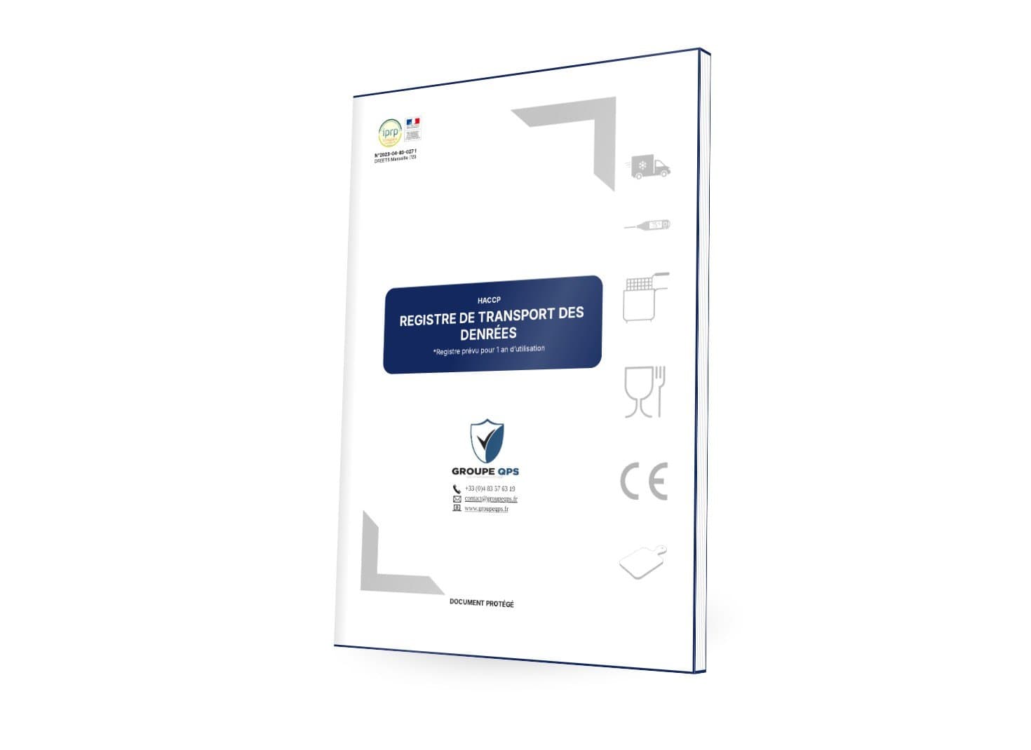 Registre de transport des denrées – couverture