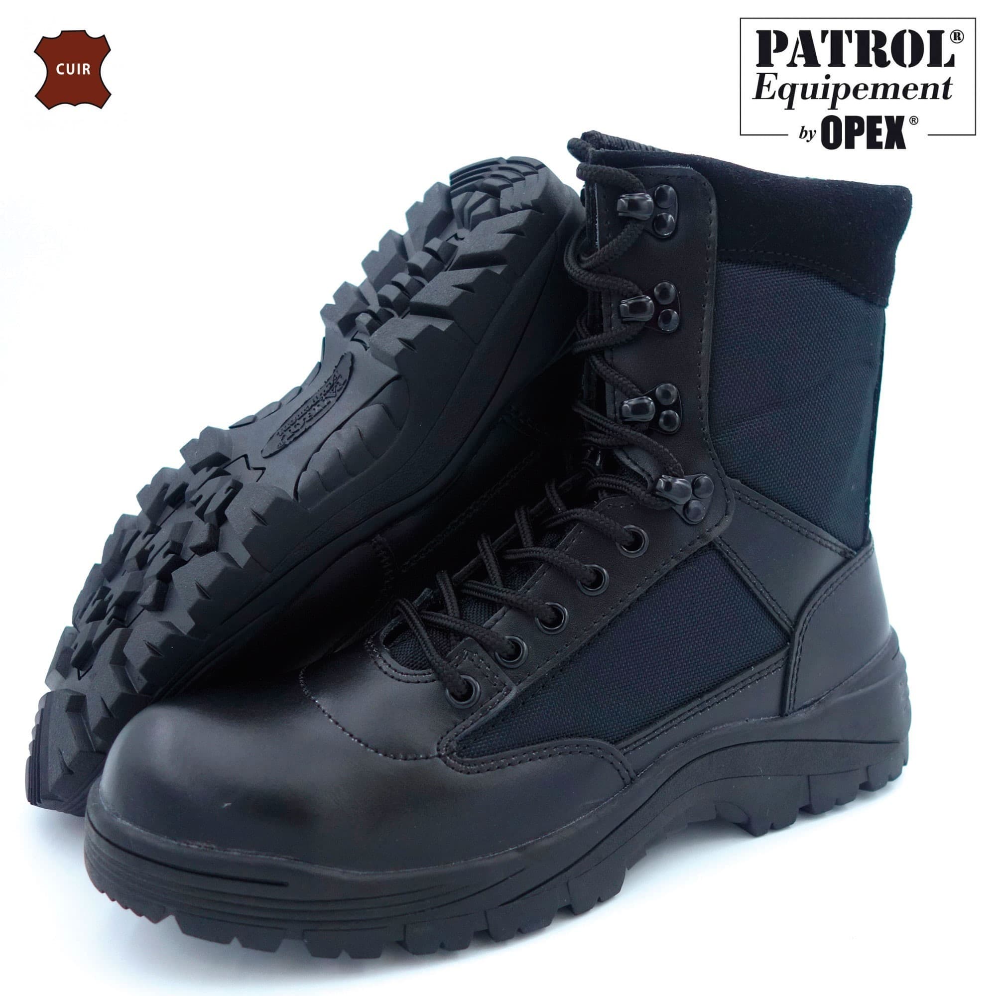 Rangers coquées Patrol cuir et polyester 900D Oxford noires