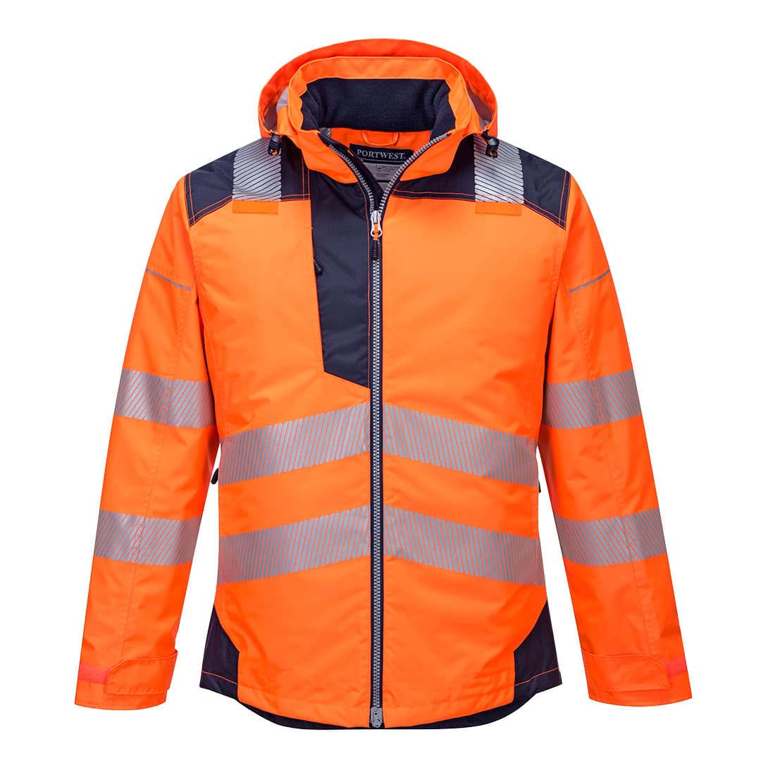 Parka haute visibilité PW3 classe 3 imperméable EN 343 et EN 342 - Orange/Marine