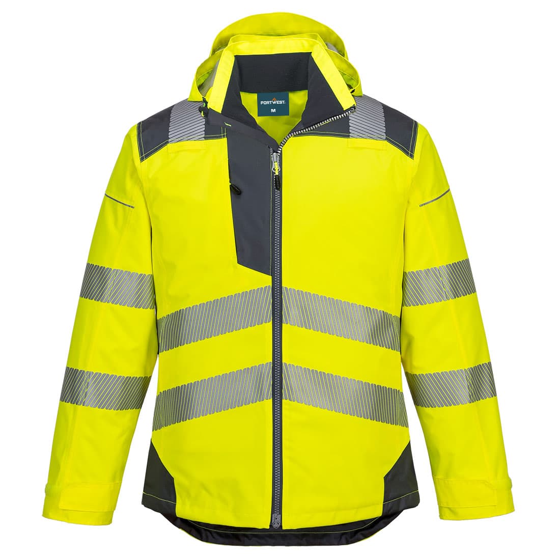 Parka haute visibilité PW3 classe 3 imperméable EN 343 et EN 342 - Jaune/Gris