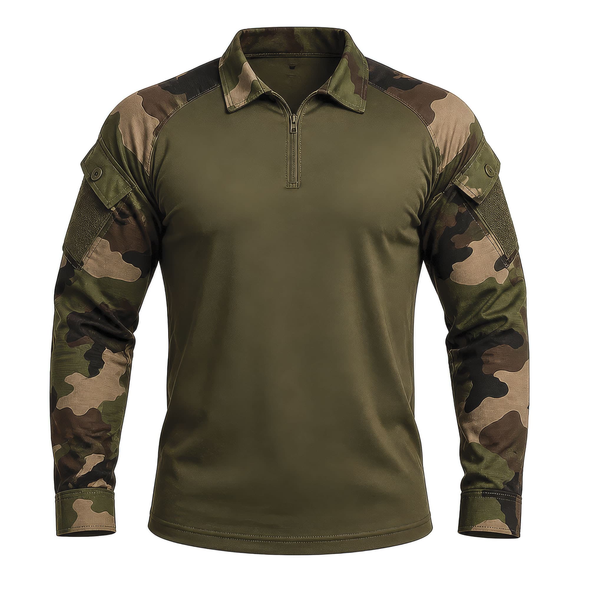 Chemise de combat type UBAS OPEX Cooldry vert armée et Camo CE