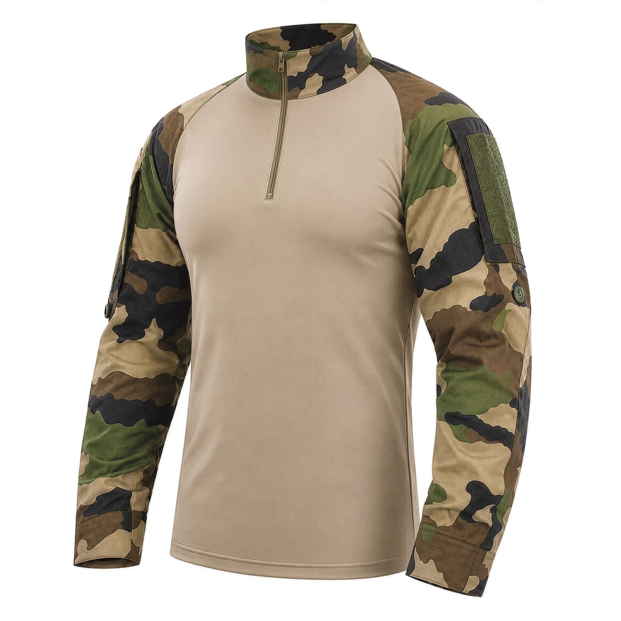 Chemise de combat type UBAS coton sable et Camo CE