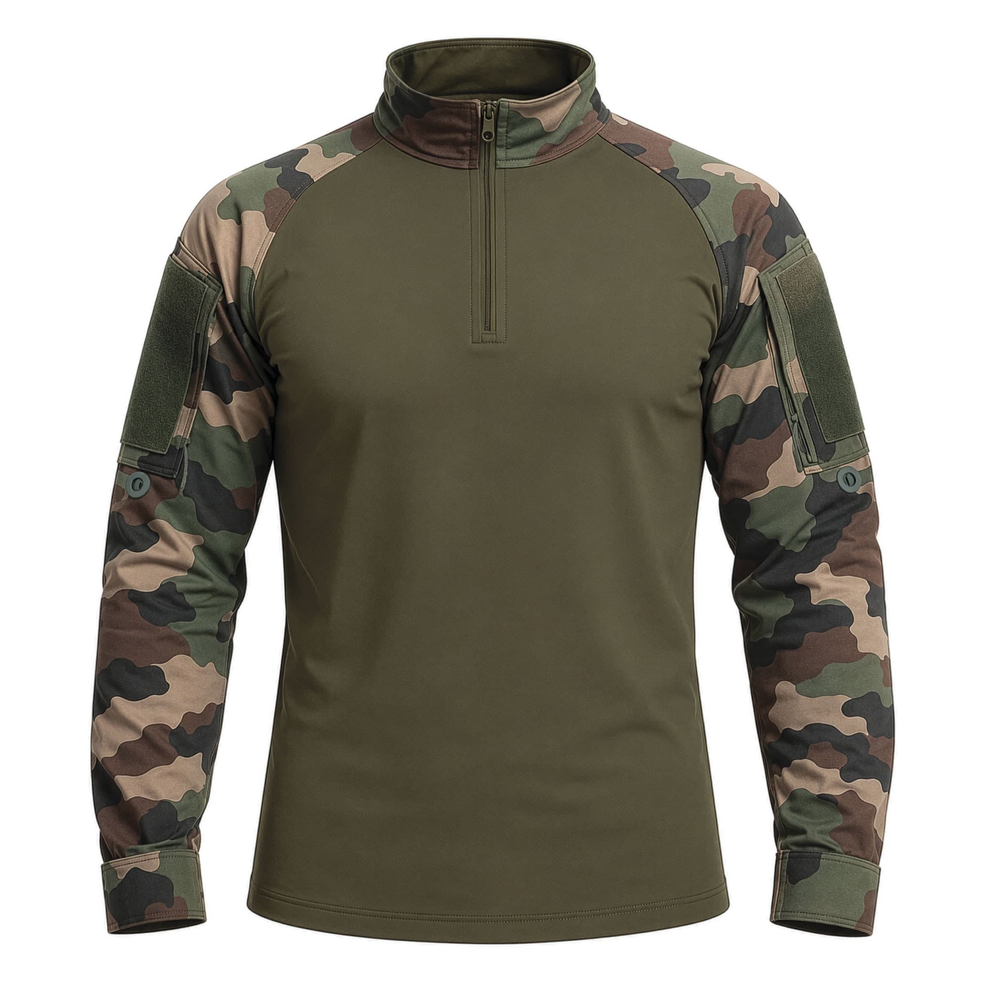Chemise de combat type UBAS coton vert armée et Camo CE