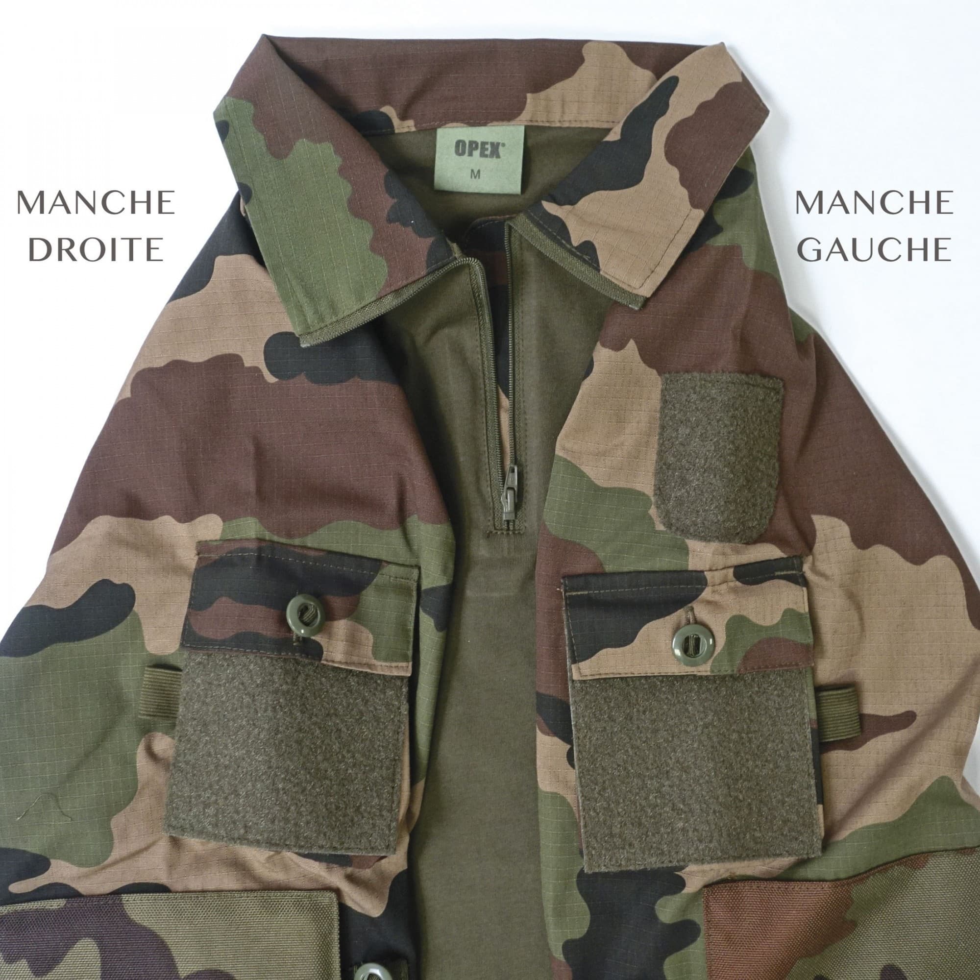 Chemise de combat type UBAS coton vert armée et Camo CE