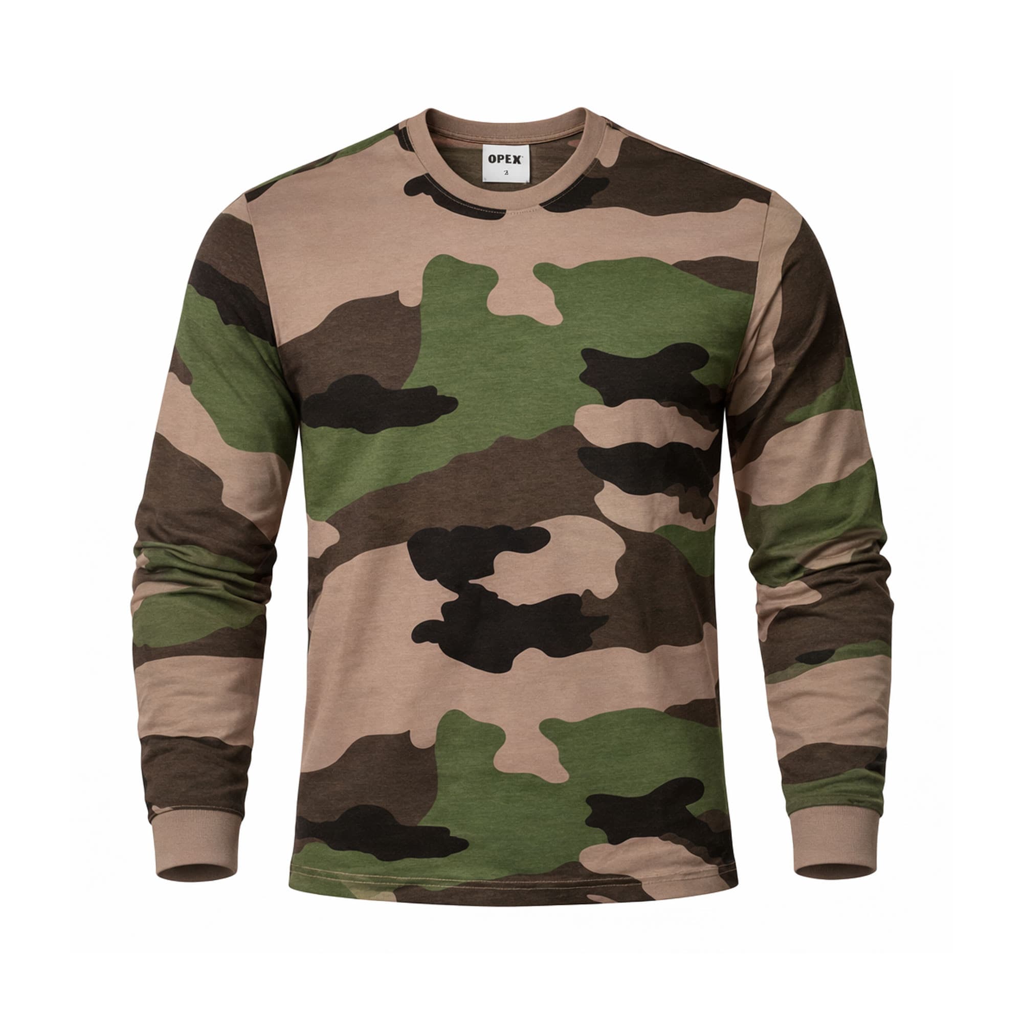 T-shirt manches longues camouflage CE sans marquage