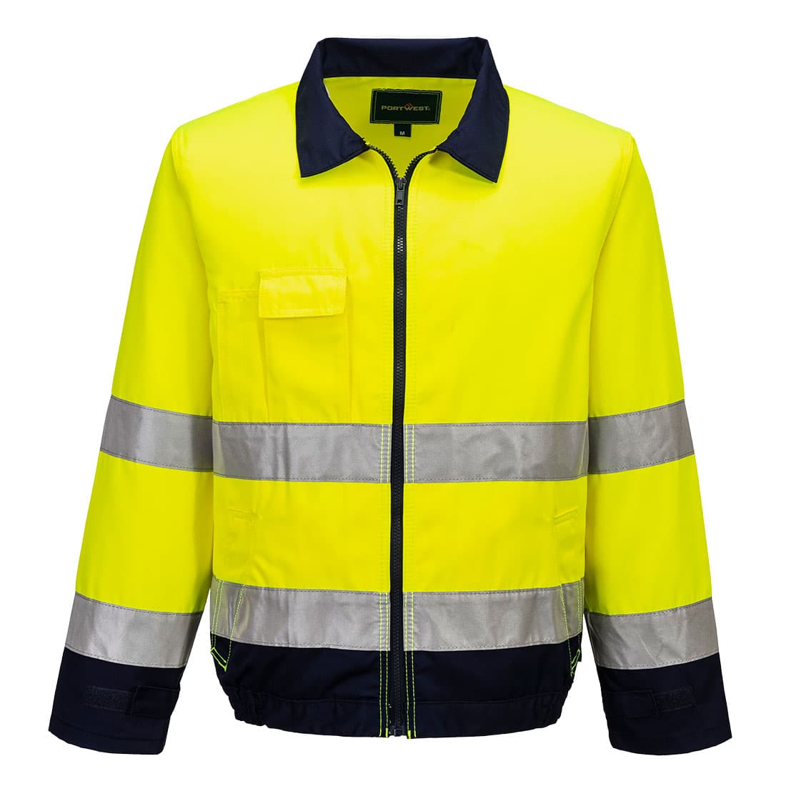Veste de travail haute visibilité Madrid en polycoton classe 3 - Jaune/Marine
