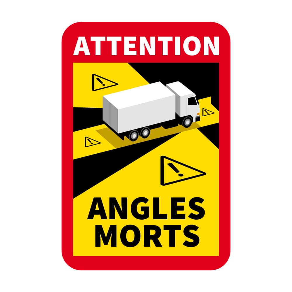 Autocollant Attention angles morts modèle officiel camion