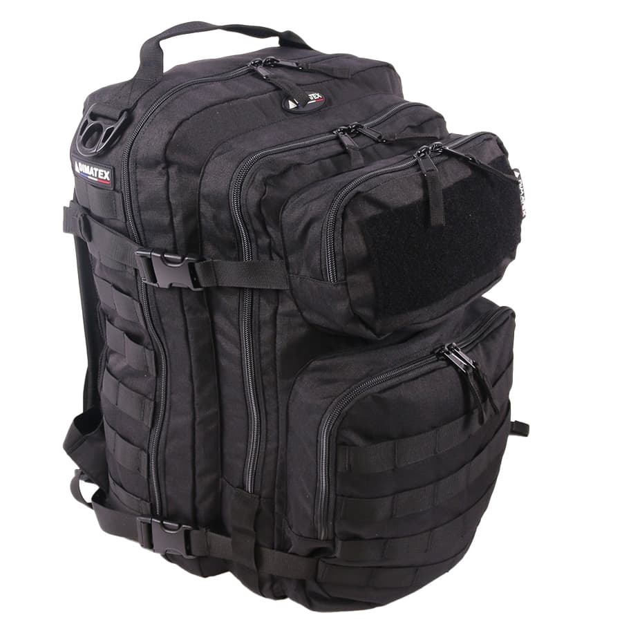 Sac à dos CONTACT Dimatex 43 L à fixations MOLLE et curseurs plombables, noir