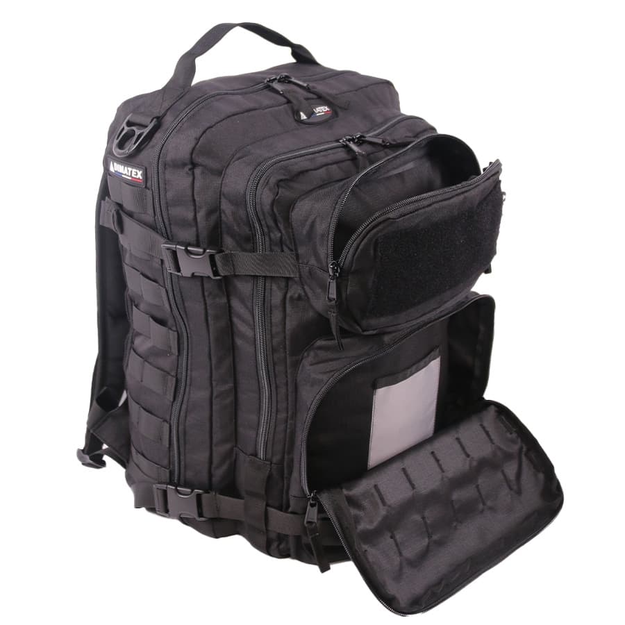 Sac à dos CONTACT Dimatex 43 L à fixations MOLLE et curseurs plombables, noir