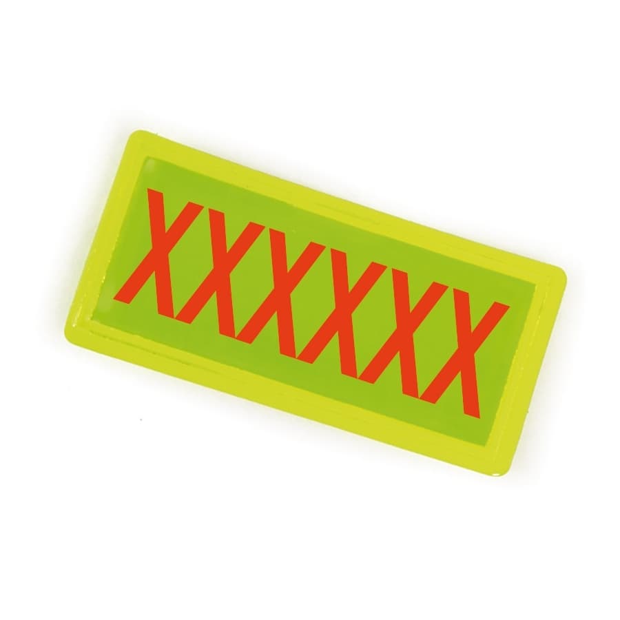 Badge 100x50 personnalisé Jaune