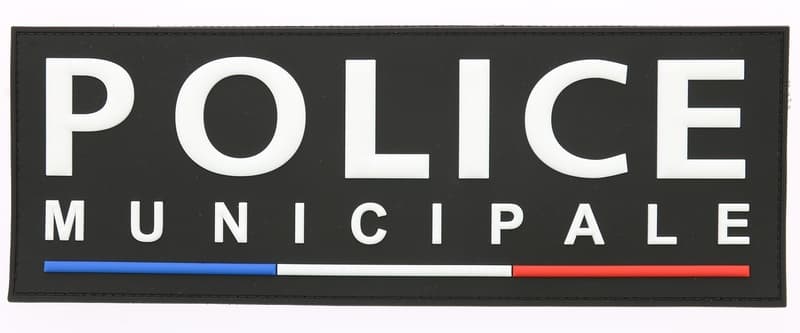 Flap PVC 3D Police municipale – noir, bleu ou gris, poitrine ou dos