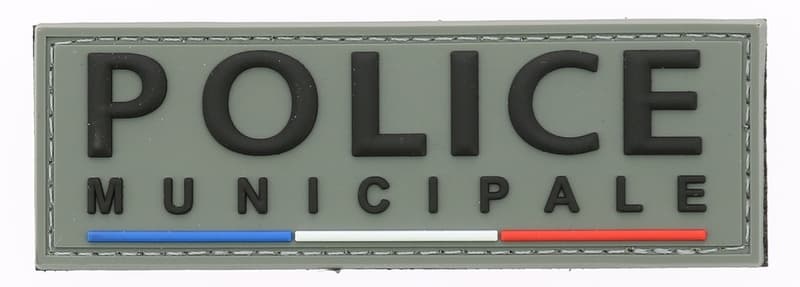 Flap PVC 3D Police municipale – noir, bleu ou gris, poitrine ou dos