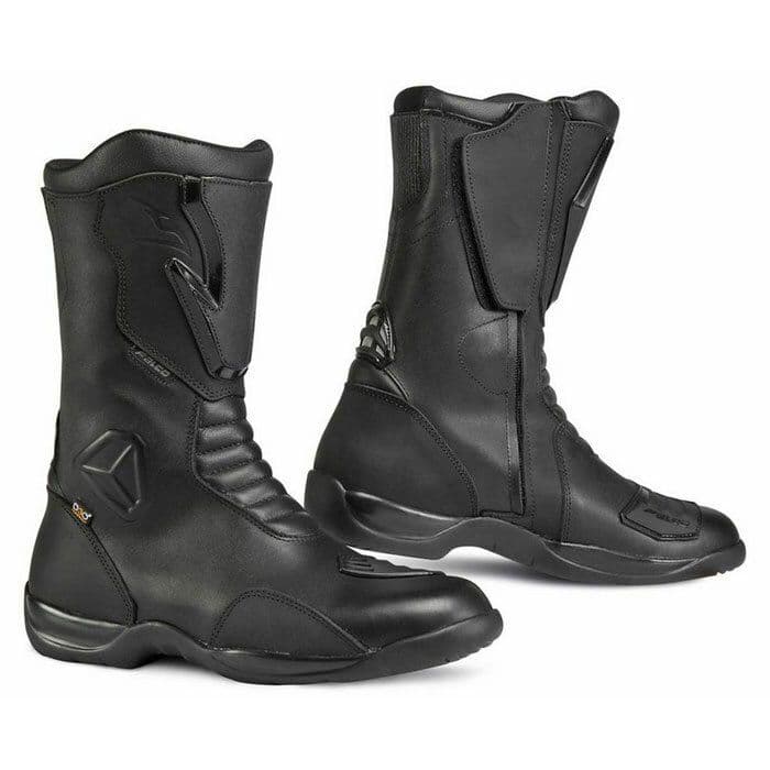 Bottes moto Falco Kodo noires en cuir étanches