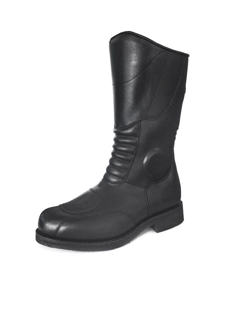 Bottes moto Paraboot Bike Assaut noires en cuir pleine fleur