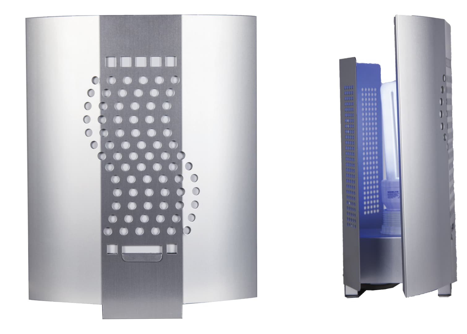 Désinsectiseur design à lampe UV et plaque de glu, couverture 90 m²