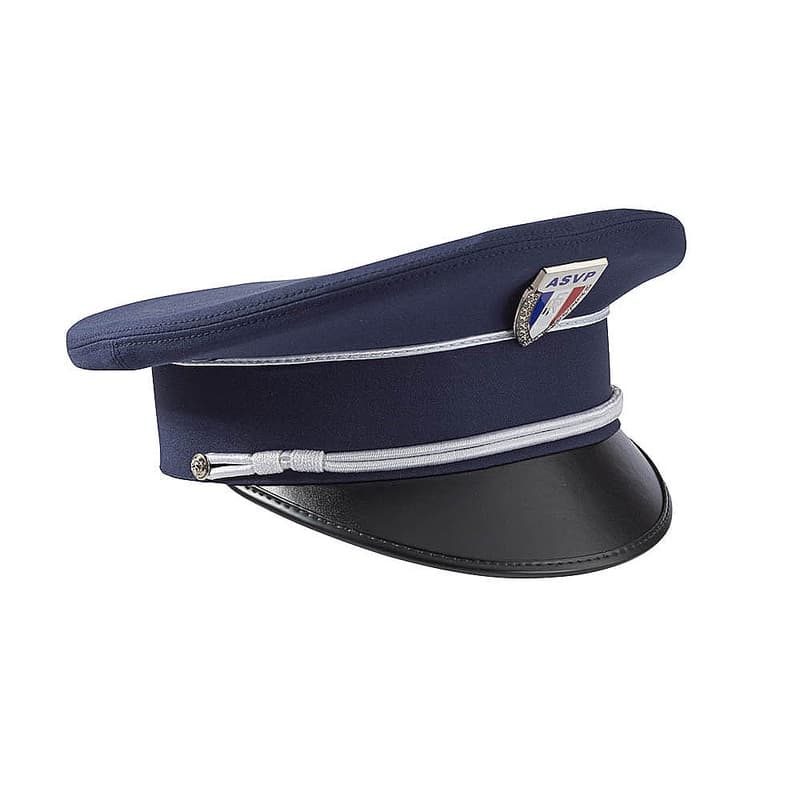 Casquette de cérémonie rigide soutache blanche