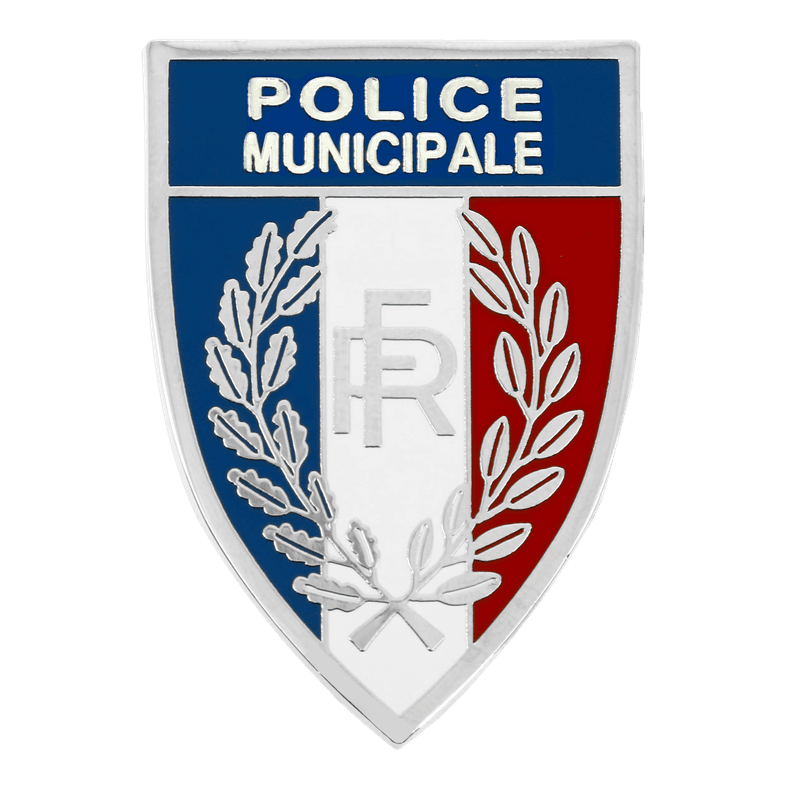 Insigne métallique tricolore RF de calot ou casquette – Police municipale et ASVP