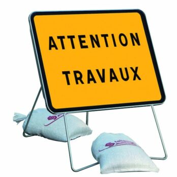 Panneau attention travaux