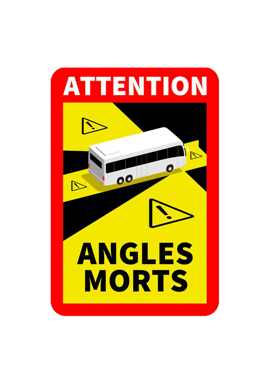 etiquette angles morts pour bus pour site