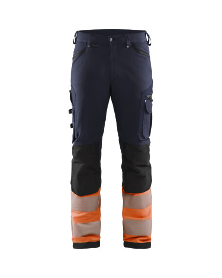 Hivis 4 way stretch trouser class 1 Marine/Orange