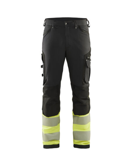 Hivis 4 way stretch trouser class 1 Noir/Jaune