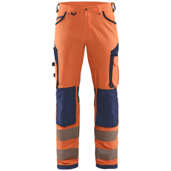 Hivis stretch trouser Orange/Marine