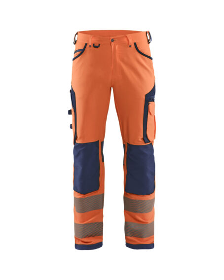 Hivis stretch trouser Orange/Marine