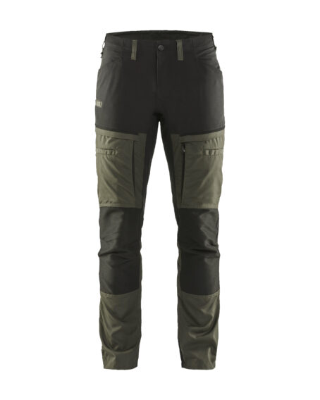 Pantalon maintenance +stretch Vert Kaki/Noir