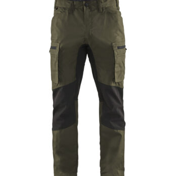 Pantalon maintenance +stretch Vert Kaki/Noir