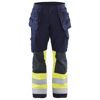 Pantalon artisan multinormes Marine/Jaune fluo