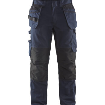 Pantalon maintenance +stretch avec poches flottantes Marine foncé/Noir