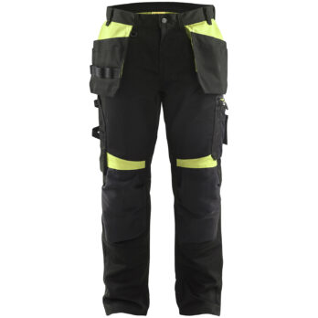 Pantalon artisan Noir/Jaune fluo