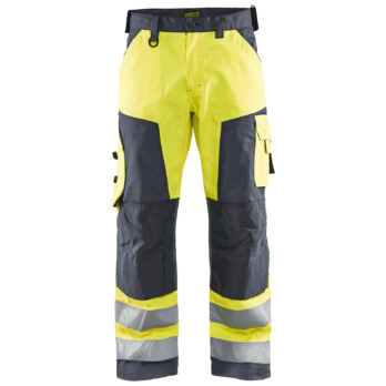 Pantalon artisan haute visibilité Jaune fluo/Gris moyen