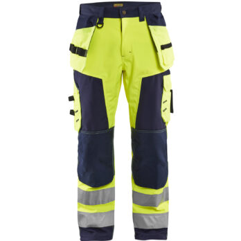 Pantalon Artisan Softshell haute visibilité Jaune fluo/Marine