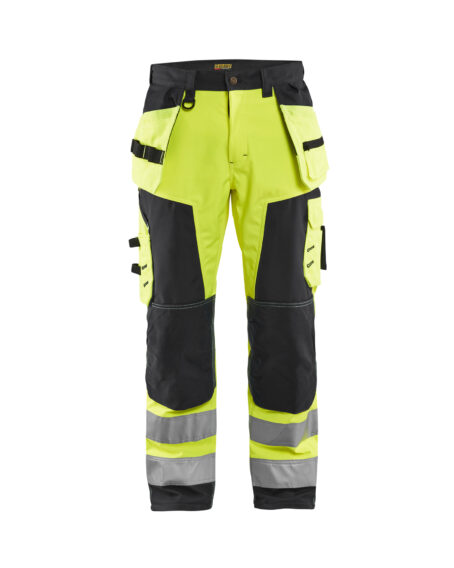 Pantalon Artisan Softshell haute visibilité Jaune fluo/Noir