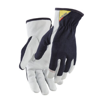 Gants de protection en cuir Marine foncé/Blanc