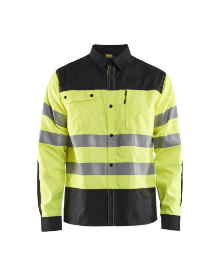 Chemise haute-visibilité Jaune fluo/Noir