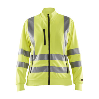 Sweat zippé HV femme Jaune fluo