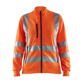 Sweat zippé HV femme Orange fluo