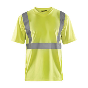 T-shirt haute visibilité col V Jaune fluo