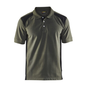 Polo Piqué Vert armée/Noir