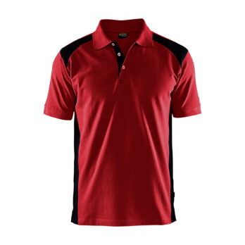 Polo Piqué Rouge/Noir