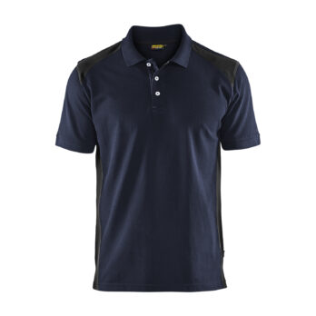 Polo Piqué Marine foncé/Noir