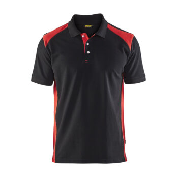 Polo Piqué Noir/Rouge