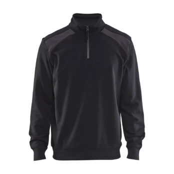 Sweat col camionneur bicolore Noir/Gris foncé