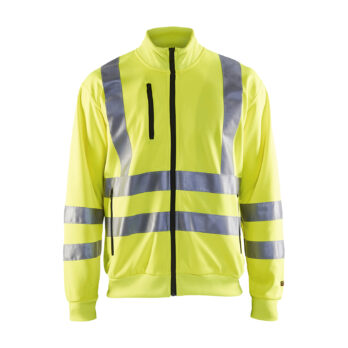 Sweat zippé haute visibilité Jaune fluo