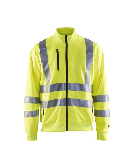 Sweat zippé haute visibilité Jaune fluo