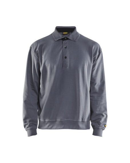 Sweat col polo Gris clair