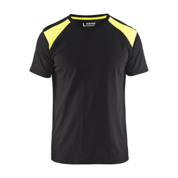 T-shirt bicolore Noir/Jaune fluo